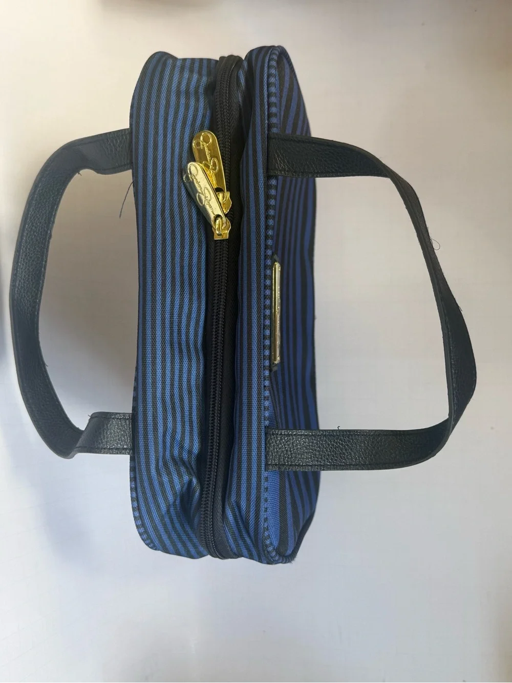 Blue and Black Striped Women’s Carry Bag